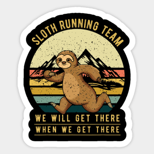 Sloth Running Team Shirt - Retro Vintage Sloth TShirt Sticker